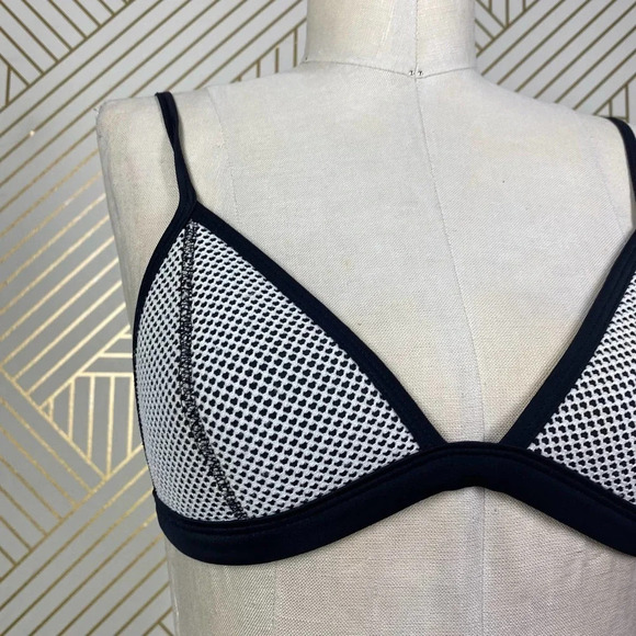 TRIANGL‎ Mesh Bikini Swim Top Black White - Picture 4 of 11